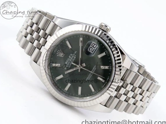 MiroTime 0305 TopPick DateJust 41 126334 C+F 1:1 Best Edition 904L Steel Green Dial on SS Jubilee Bracelet VR 1392